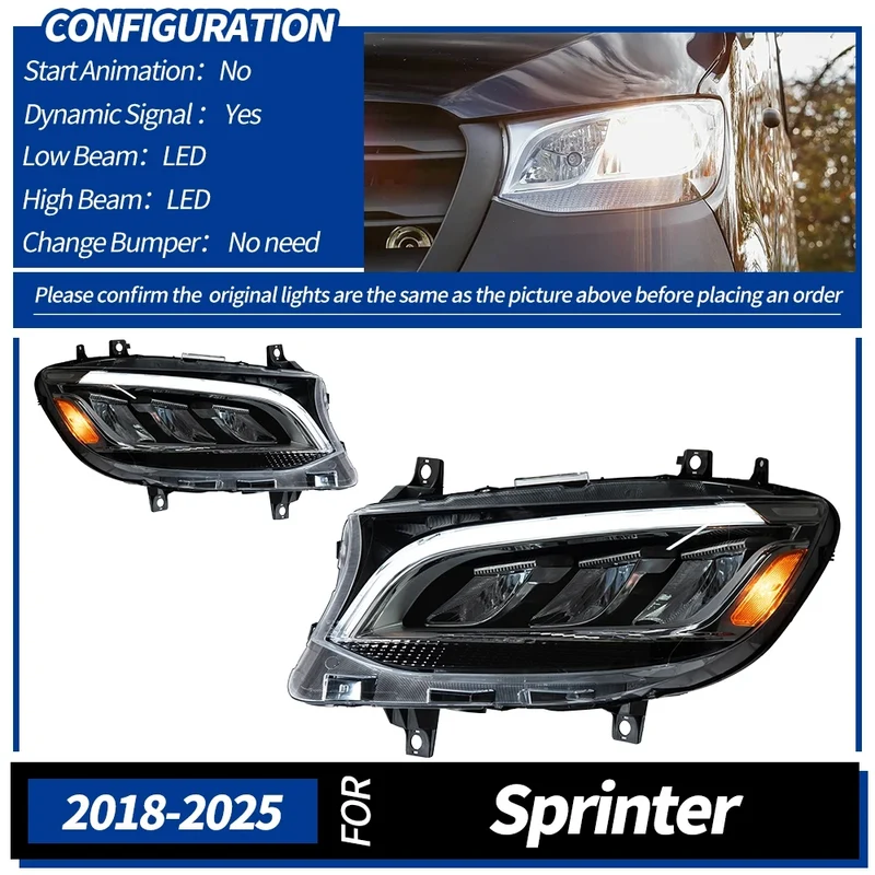Phares LED Mercedes Sprinter 2018-2023
