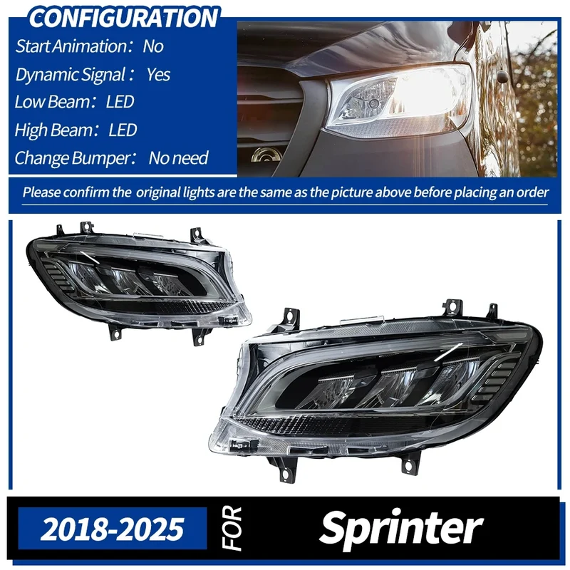 Phares LED Mercedes Sprinter 2018-2023