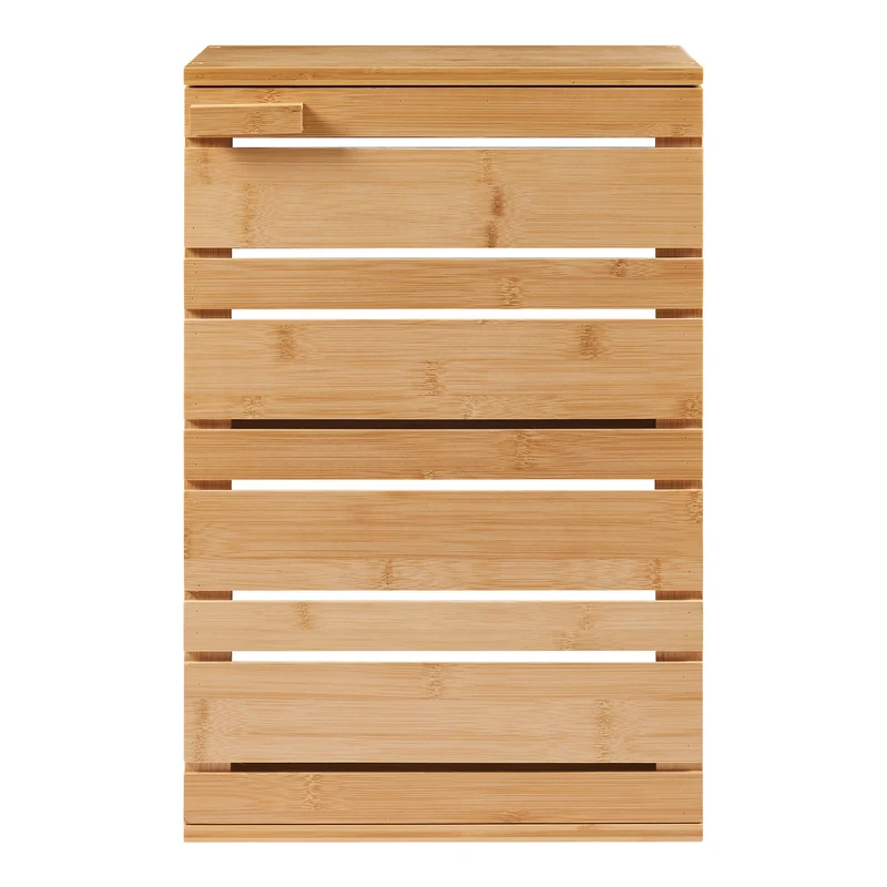 Armoire étagère meuble de rangement 50 x 33 x 20 cm murale de salle de bain bambou naturel 03_0008890