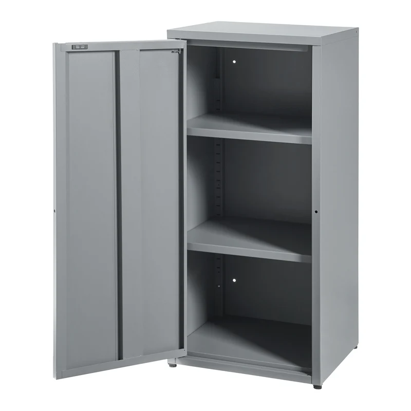 Armoire étagère meuble de rangement 88 x 40 x 35 cm métallique acier gris 03_0008904