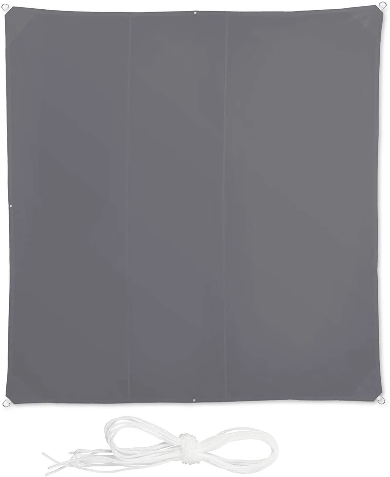 Voile d'ombrage carré 4 x 4 m gris 13_0002929_3