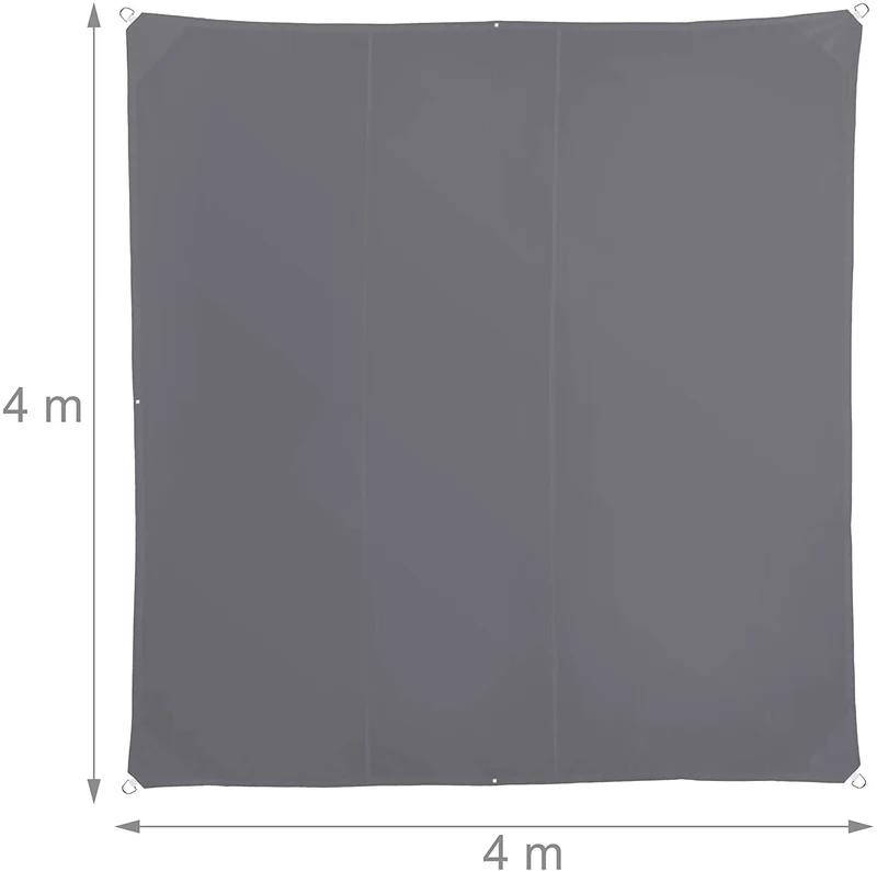 Voile d'ombrage carré 4 x 4 m gris 13_0002929_3