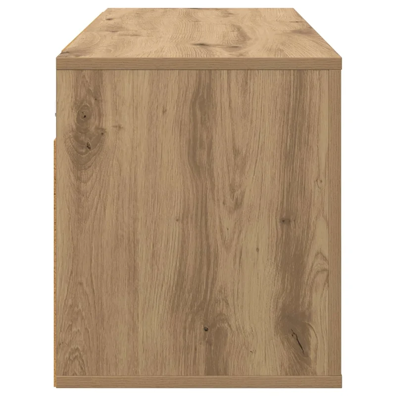 Meuble TV mural rustique moderne rangement optimal 100 x 34,5 x 40 cm en bois d'ingénierie chêne artisanal 02_0052706