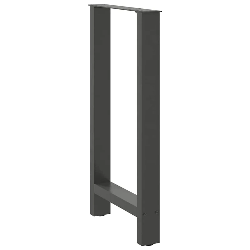 Lot de 2 pieds de table de bar réglables géométriques 40 x 90 x 91 cm en acier anthracite 02_0057566