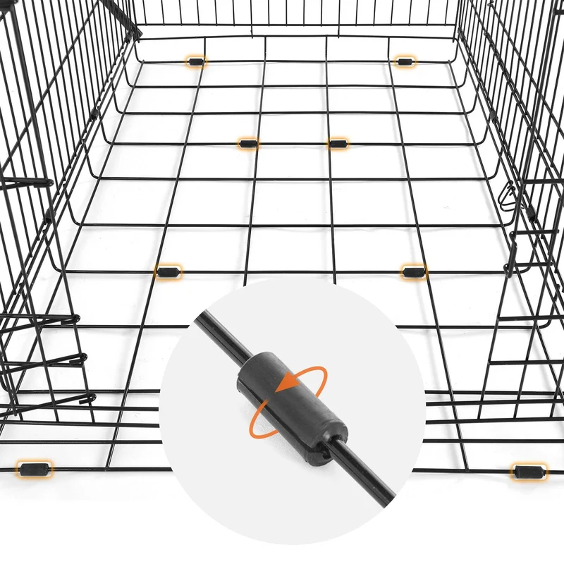 Cage pour chien avec 2 portes 107 x 70 x 77,5 cm noir 12_0001191