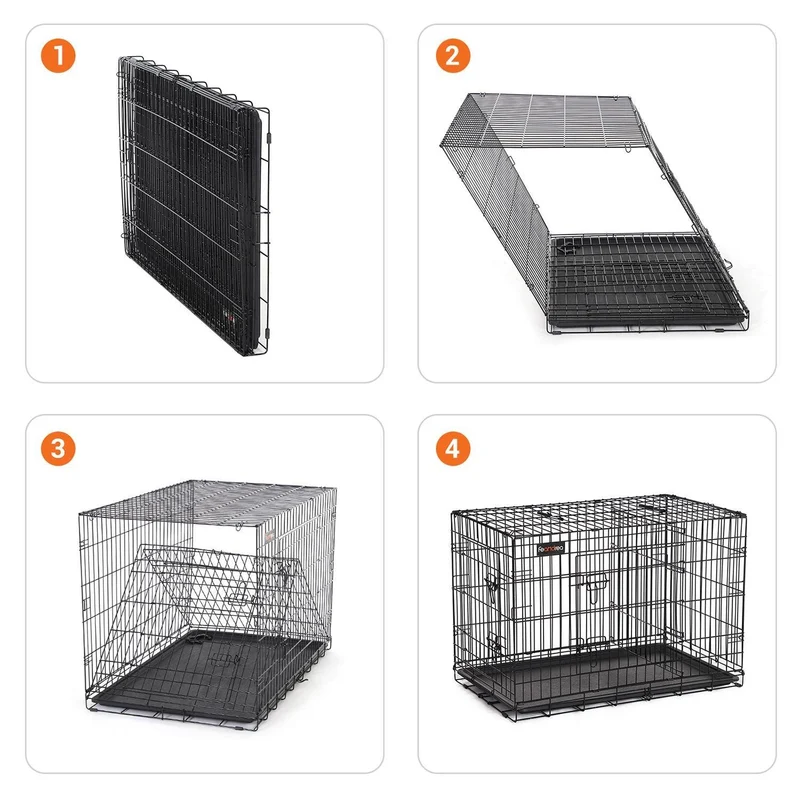 Cage pour chien avec 2 portes 107 x 70 x 77,5 cm noir 12_0001191