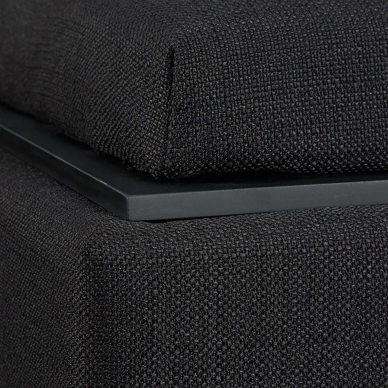 Tabouret coffre de rangement plateau lin noir 13_0002775