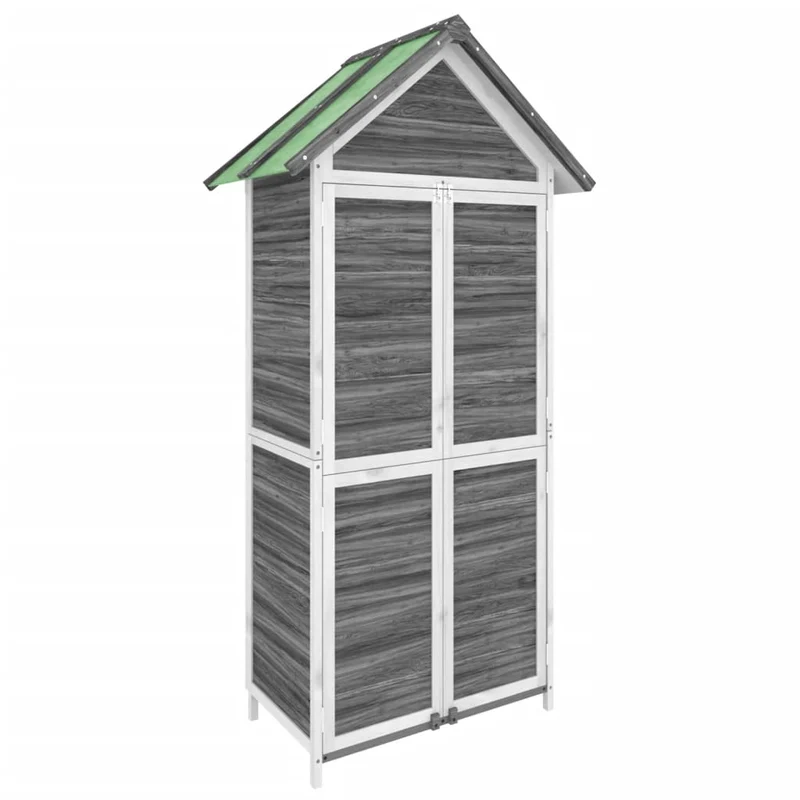Abri de jardin cabane cabanon maison de stockage remise extérieur hangar outils robuste 89 x 52,5 x 175 cm bois massif pin gris 02_0022419