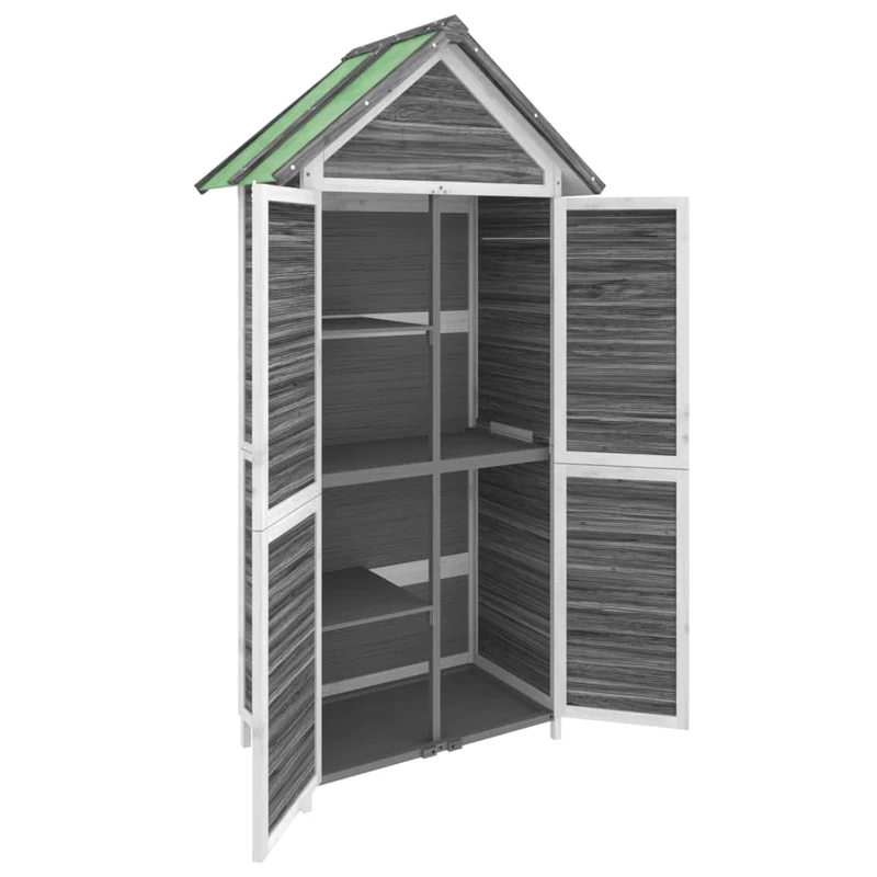Abri de jardin cabane cabanon maison de stockage remise extérieur hangar outils robuste 89 x 52,5 x 175 cm bois massif pin gris 02_0022419