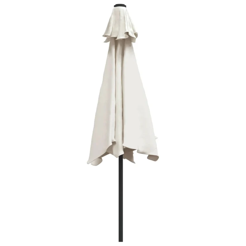 Parasol avec poteau en acier 3 m sable blanc 02_0008703