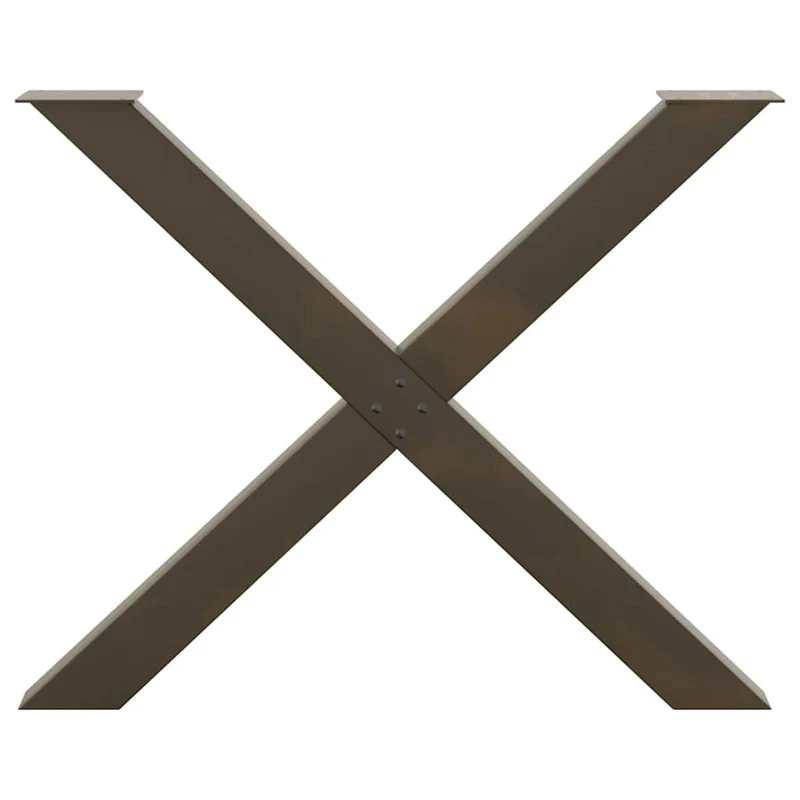 Lot de 2 pieds de table en forme de X design moderne 90 x 72 cm robuste avec niveleurs en acier naturel 02_0057259