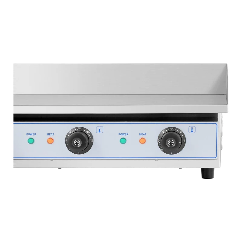 Plancha électrique professionnelle en acier inoxydable pour restaurant de table double 2 feux 73 x 40 cm (2 x 2 200 watts, 730 x 400 mm, lisse) 14_0004069