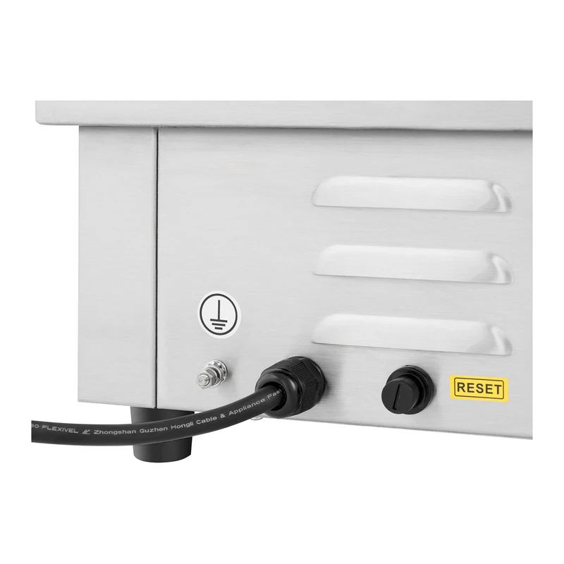 Plancha électrique professionnelle en acier inoxydable pour restaurant de table double 2 feux 73 x 40 cm (2 x 2 200 watts, 730 x 400 mm, lisse) 14_0004069