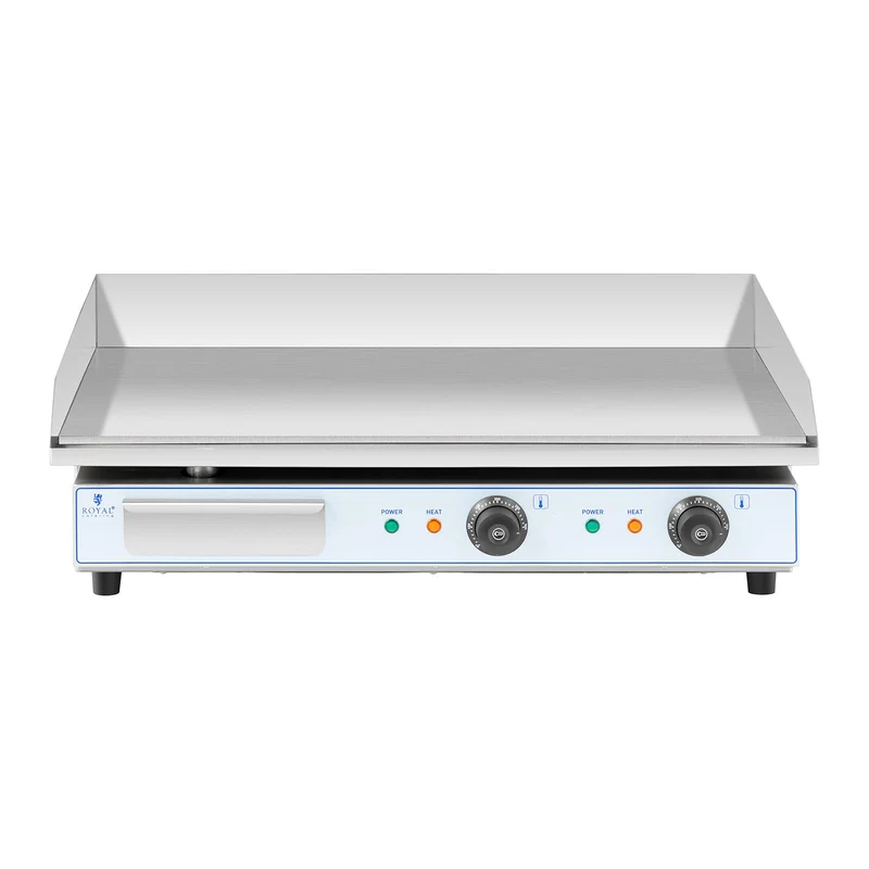 Plancha électrique professionnelle en acier inoxydable pour restaurant de table double 2 feux 73 x 40 cm (2 x 2 200 watts, 730 x 400 mm, lisse) 14_0004069