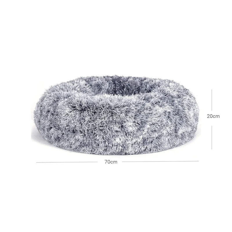 Panier pour chien ou chat design moelleux 70 x 20 cm confort optimal ambiance cosy en tissu peluche gris 12_0009723