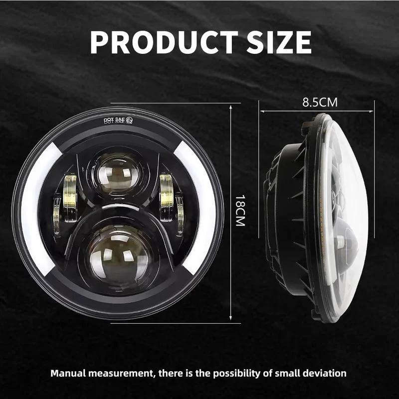 Phares LED 7 Pouces Jeep Wrangler JK