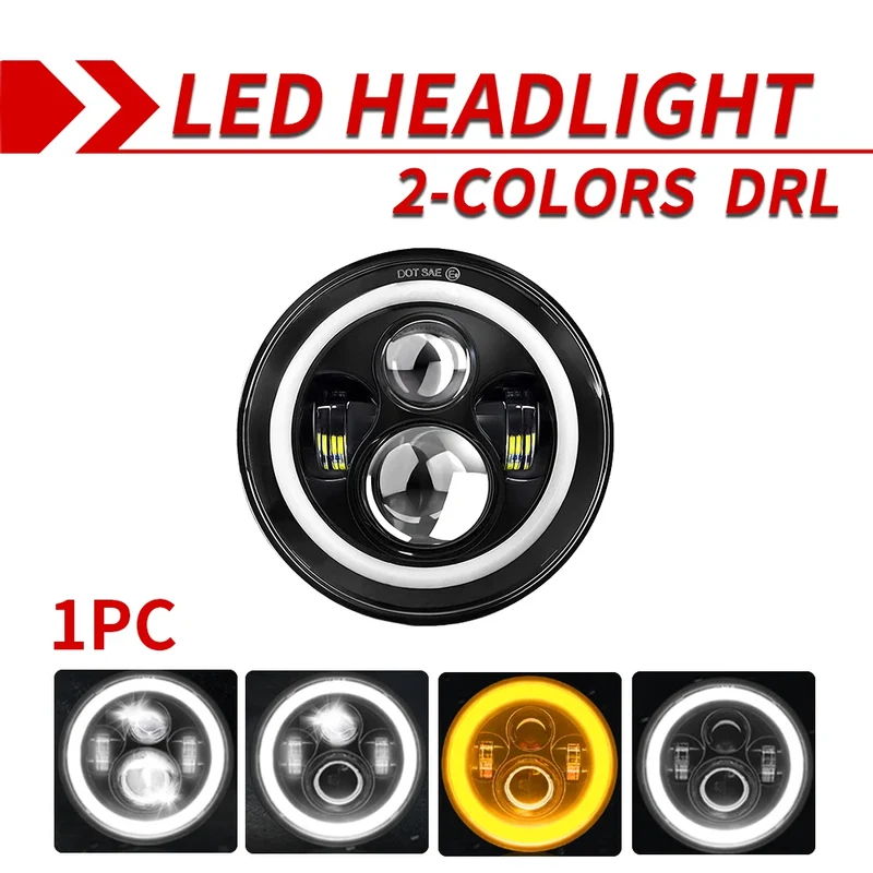 Phares LED 7 Pouces Jeep Wrangler JK