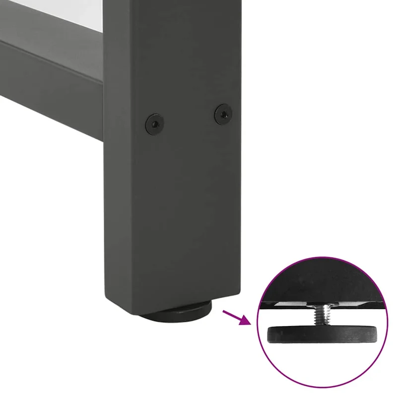 Lot de 2 pieds de table de bar modernes 60 x 100 cm avec niveleurs réglables en acier anthracite 02_0057586