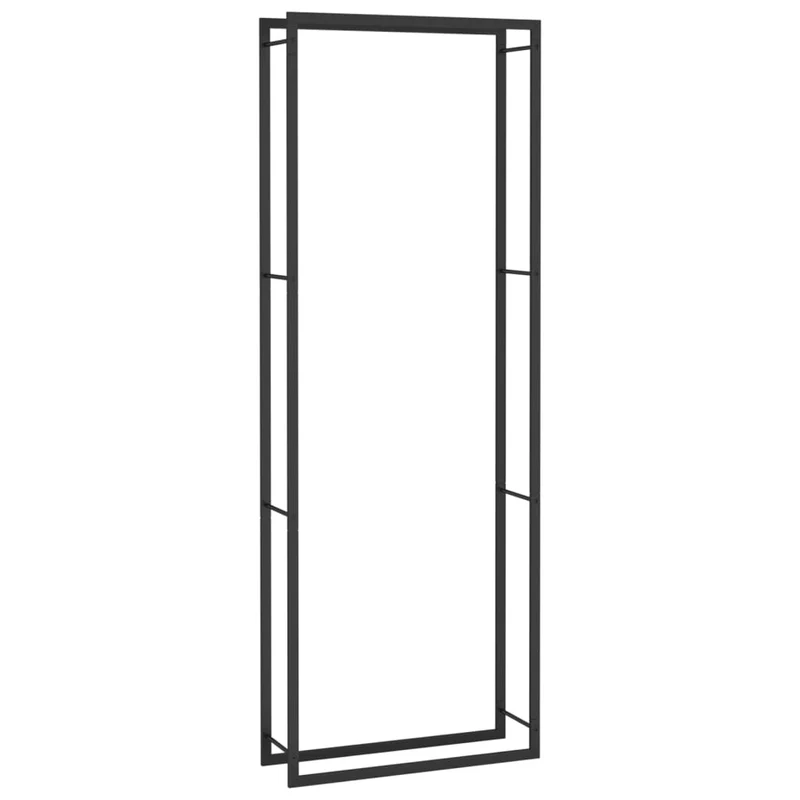 Portant de bois de chauffage mat 80 x 28 x 222 cm acier noir 02_0043752