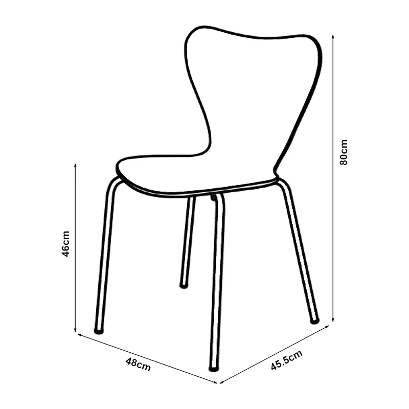 Lot de 4 chaises de salle à manger moderne design robuste effet noyer / chrome 03_0009811