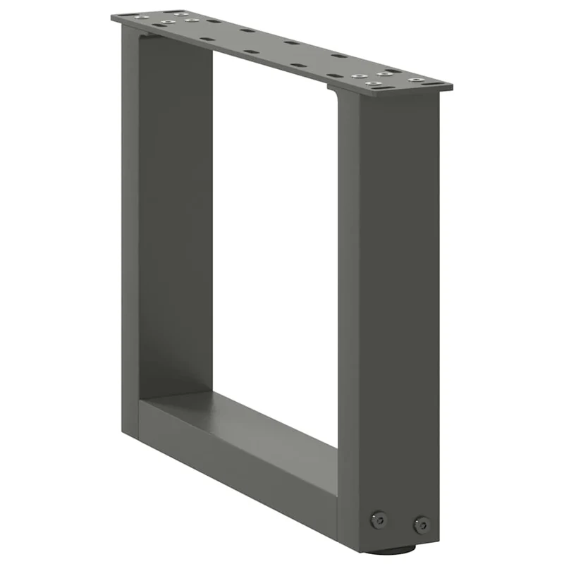 Lot de 2 pieds de table basse en U 40 x 30-31 cm avec niveleurs réglables design moderne en acier anthracite 02_0057374