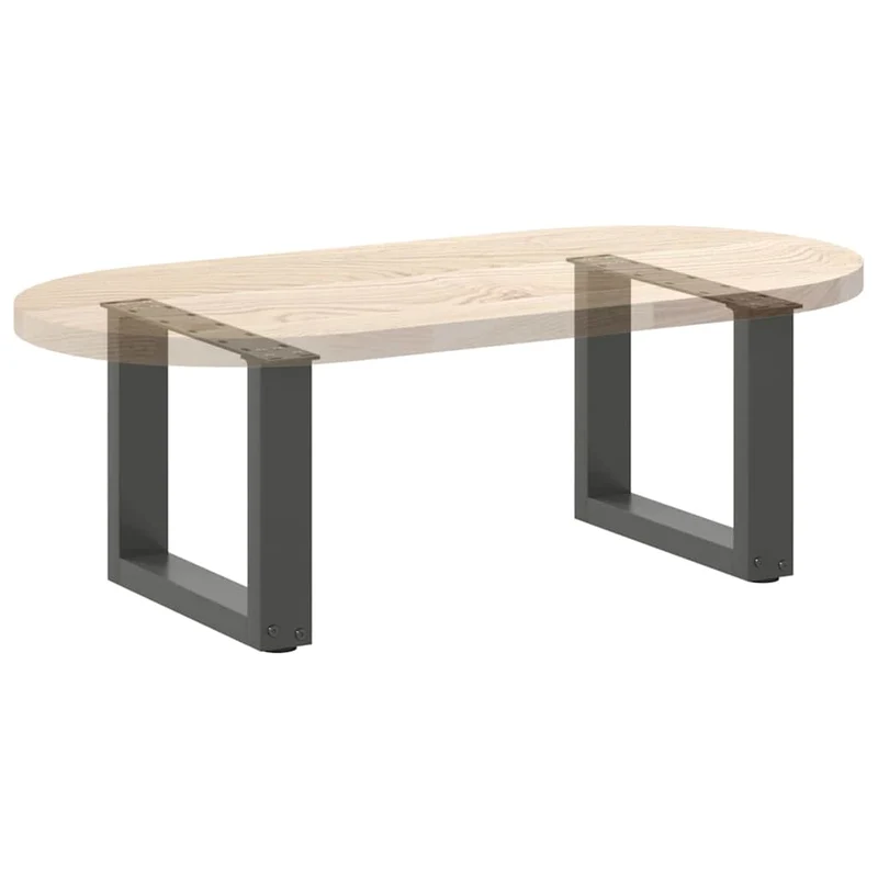 Lot de 2 pieds de table basse en U 40 x 30-31 cm avec niveleurs réglables design moderne en acier anthracite 02_0057374