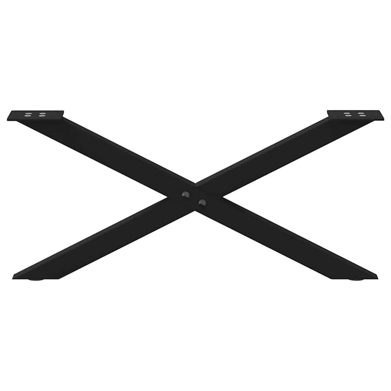 Lot de 2 pieds de table basse en forme de X 70 x 30 cm structure robuste design moderne en acier noir 02_0057159