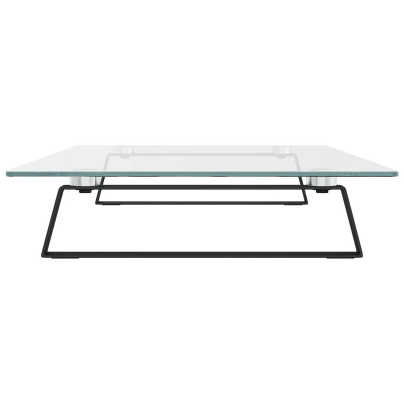 Support de moniteur table meuble bureau 80 x 35 x 8 cm verre trempé et métal noir 02_0044904