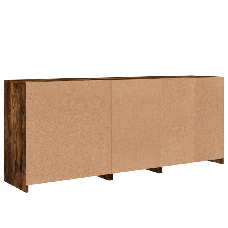 Buffet bahut commode armoire meuble de rangement organisateur cuisine salle de séjour salon avec lumières LED 181,5 x 37 x 67 cm marron 02_0029876