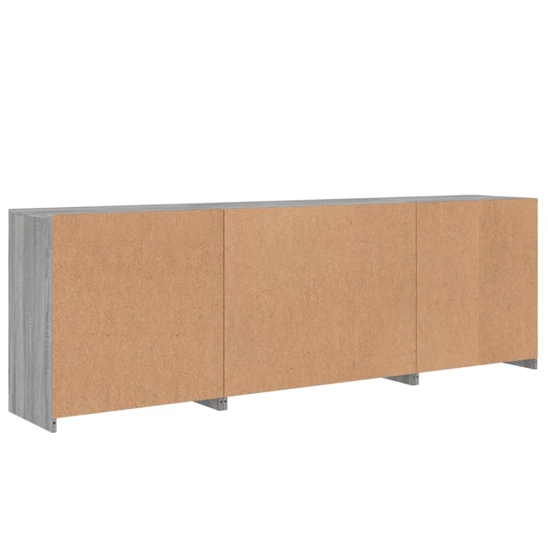 Buffet bahut commode armoire meuble de rangement organisateur cuisine salle de séjour salon avec lumières LED sonoma 202 x 37 x 67 cm gris 02_0030067