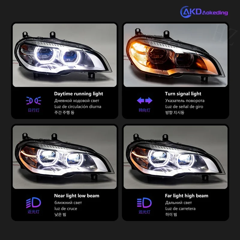 Phares LED BMW X5 E70 2007-2013 lentille Hella SG H7