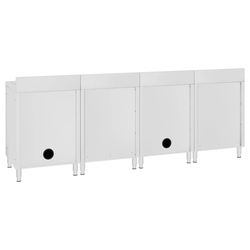 Évier de cuisine commercial 240 x 60 x 96 cm acier inoxydable 02_0000722