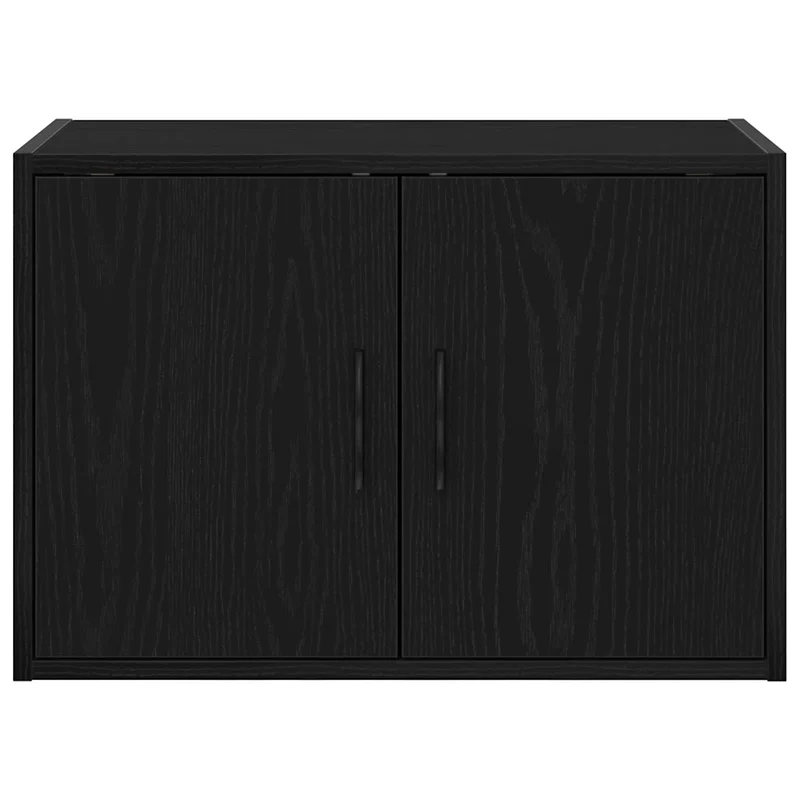 Lot de 2 armoires murales garage rangement outils 60 x 30 x 41 cm design moderne en bois d'ingénierie noir 02_0051438