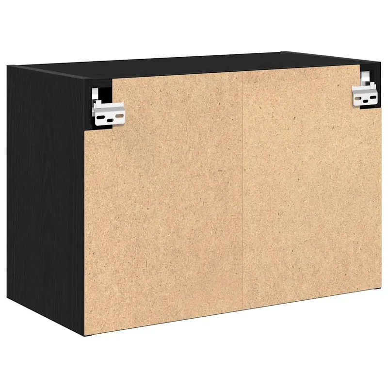 Lot de 2 armoires murales garage rangement outils 60 x 30 x 41 cm design moderne en bois d'ingénierie noir 02_0051438