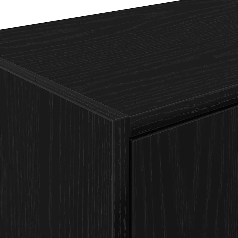Lot de 2 armoires murales garage rangement outils 60 x 30 x 41 cm design moderne en bois d'ingénierie noir 02_0051438