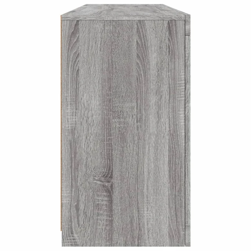 Buffet bahut commode armoire meuble de rangement organisateur cuisine salle de séjour salon avec lumières LED sonoma 163 x 37 x 67 cm gris 02_0030058