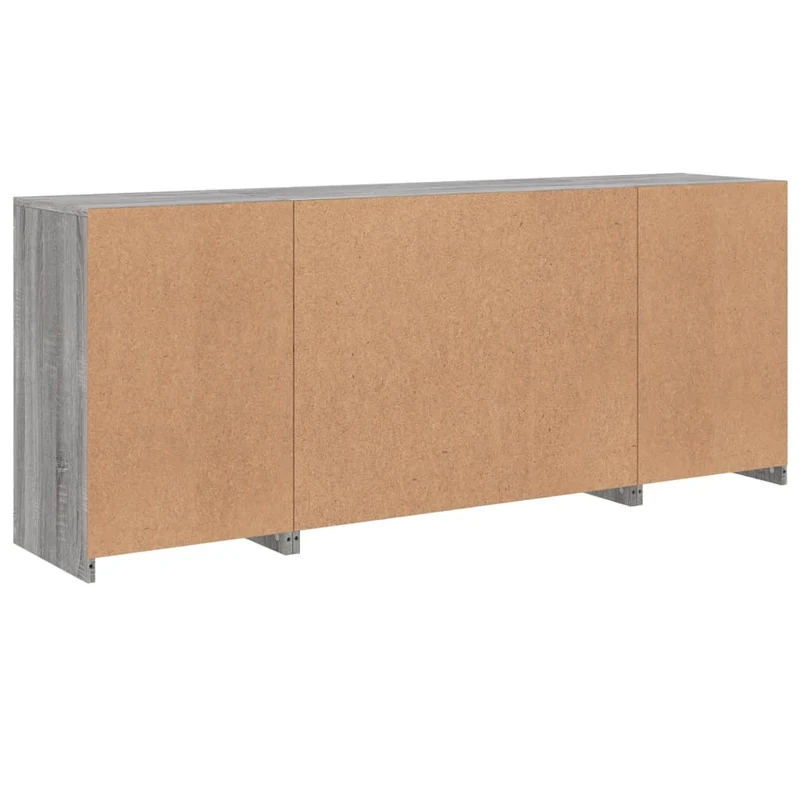 Buffet bahut commode armoire meuble de rangement organisateur cuisine salle de séjour salon avec lumières LED sonoma 163 x 37 x 67 cm gris 02_0030058
