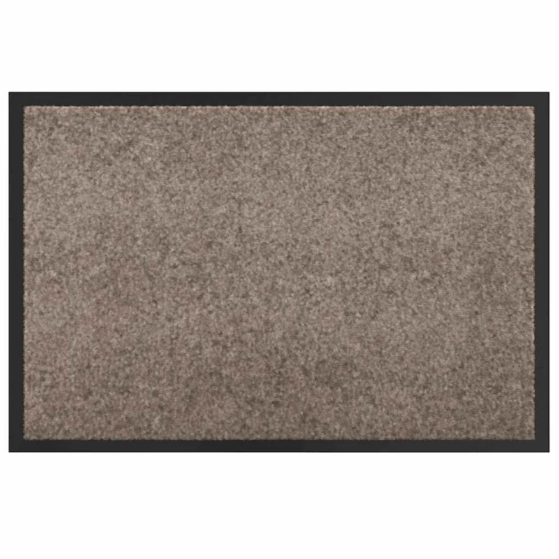 Tapis de porte rectangulaire antidérapant anti-fatigue 60 x 40 x 1.2 cm en tissu teddy beige 02_0059001