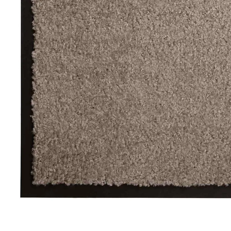 Tapis de porte rectangulaire antidérapant anti-fatigue 60 x 40 x 1.2 cm en tissu teddy beige 02_0059001