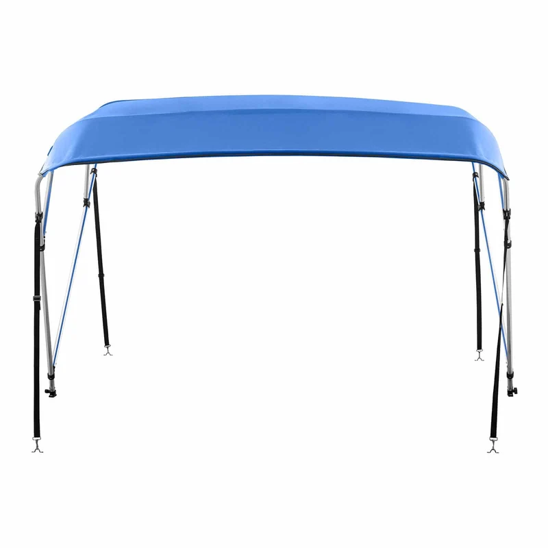 Bimini pour bateau capote pare-soleil toit aluminium embarcation (longueur : 244 cm, largeur : 183 à 198 cm, hauteur : 140 cm, 4 arceaux) 14_0006422