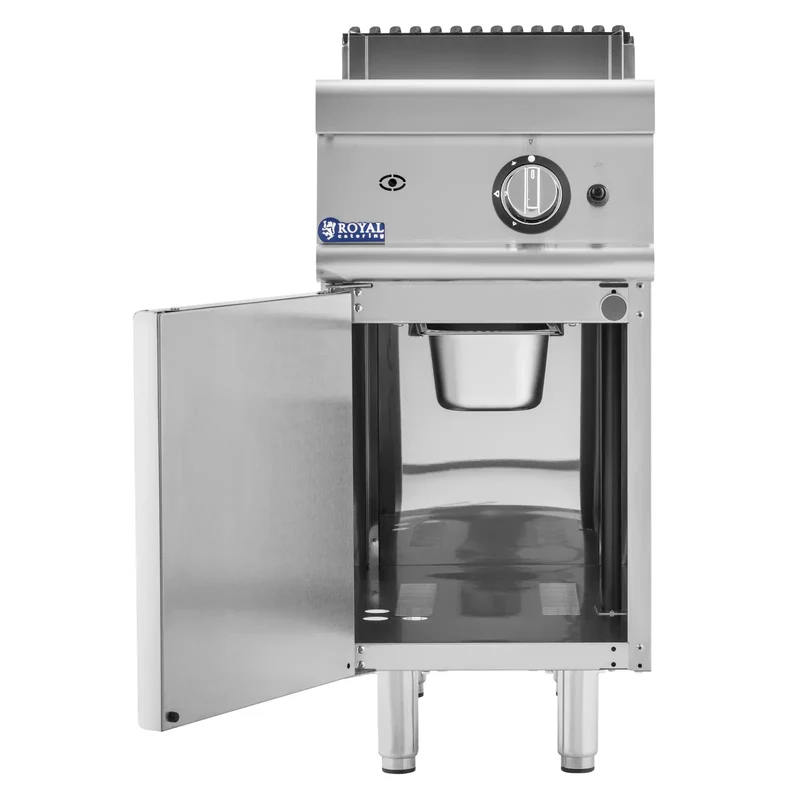 Plancha gaz 6 kw 50 300 °c propane / lpg / gaz naturel armoire intégrée acier inoxydable acier chromé argent métallisé 14_0009534