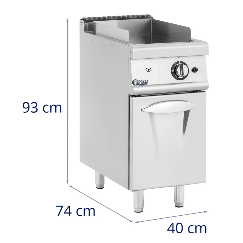 Plancha gaz 6 kw 50 300 °c propane / lpg / gaz naturel armoire intégrée acier inoxydable acier chromé argent métallisé 14_0009534