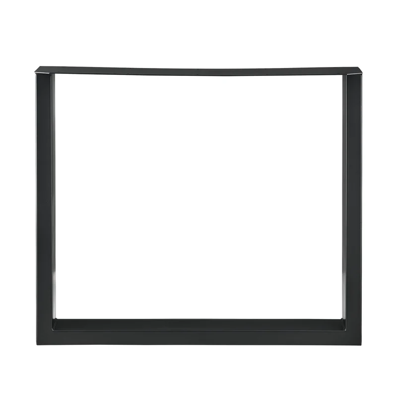 Lot de 2 pieds de table salle à manger meuble rectangulaire métal 80 x 72 cm noir 03_0003670