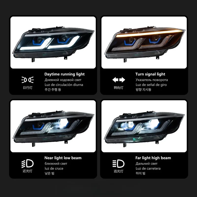 Phares LED BMW Série 3 E90 Double Lentille 2005-2012