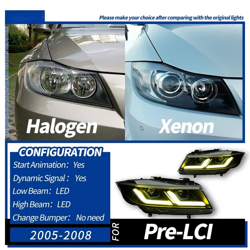 Phares LED BMW Série 3 E90 Double Lentille 2005-2012