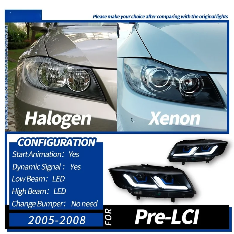Phares LED BMW Série 3 E90 Double Lentille 2005-2012