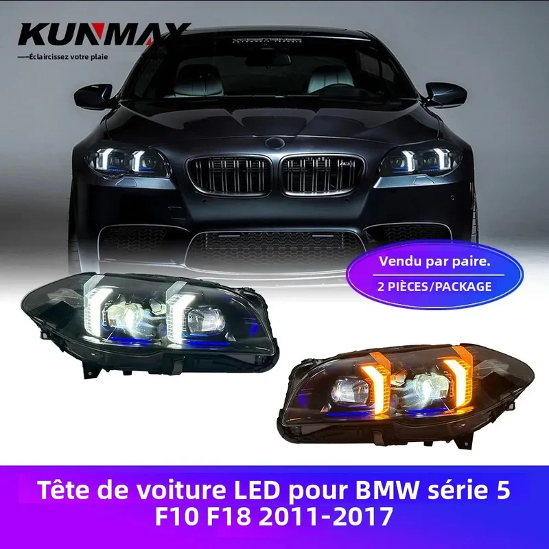Phares LED BMW Série 5 F10 F18 2010-2017 look tuning