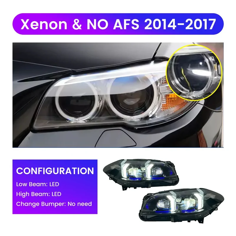Phares LED BMW Série 5 F10 F18 2010-2017 look tuning