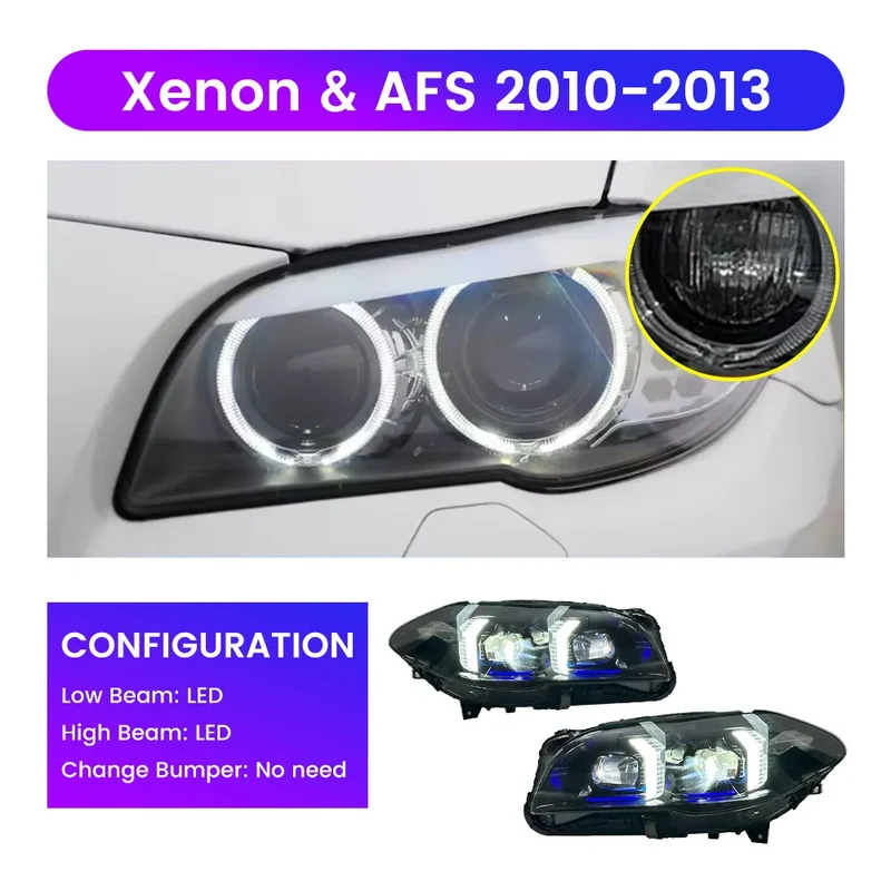 Phares LED BMW Série 5 F10 F18 2010-2017 look tuning