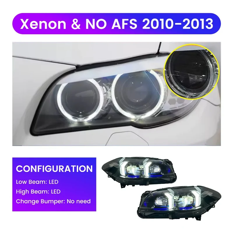 Phares LED BMW Série 5 F10 F18 2010-2017 look tuning